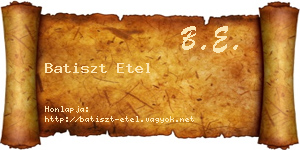 Batiszt Etel névjegykártya